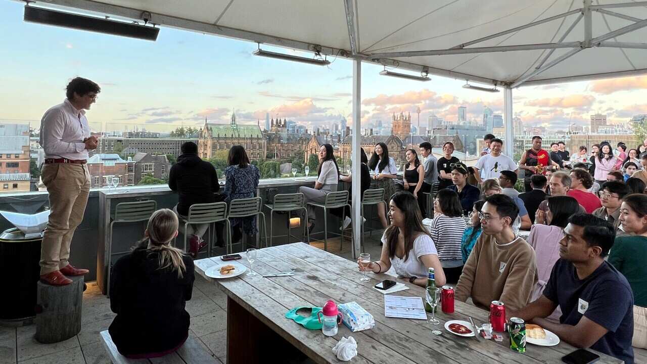 Stdents gathering at the University of Sydney, Camperdown NSW, Australia