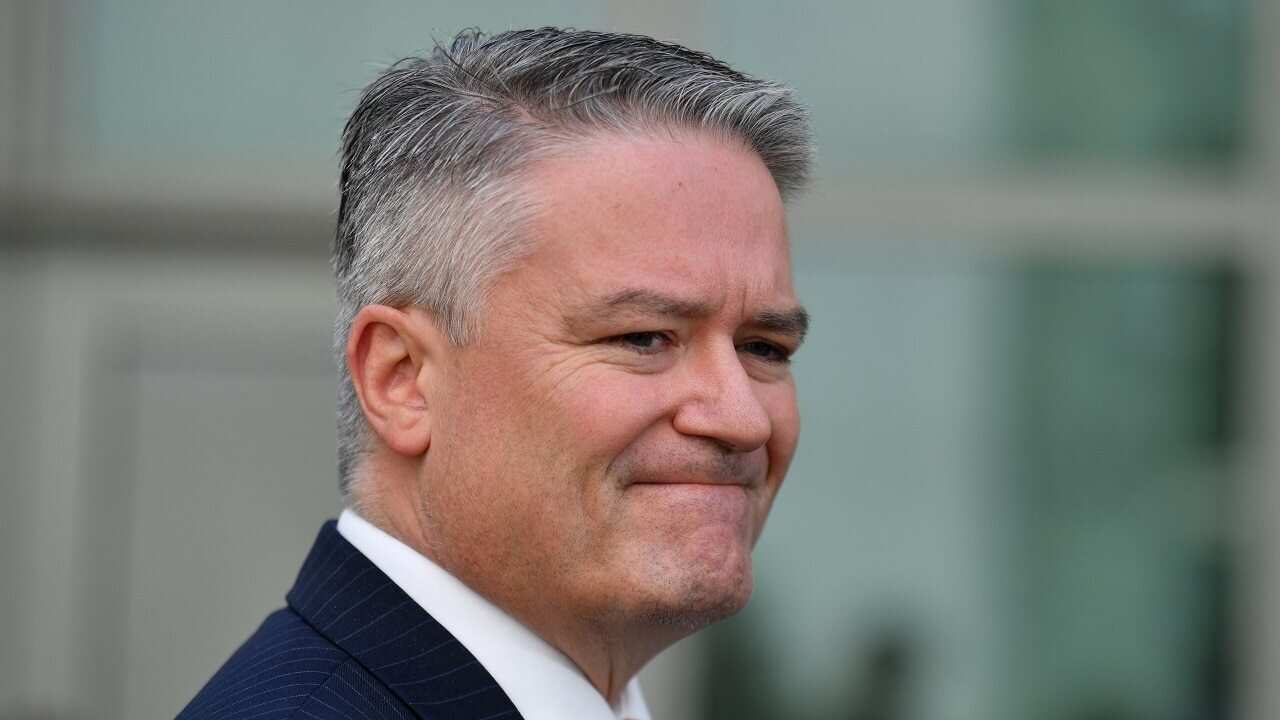 Mathias Cormann at Parliament House in Canberra.