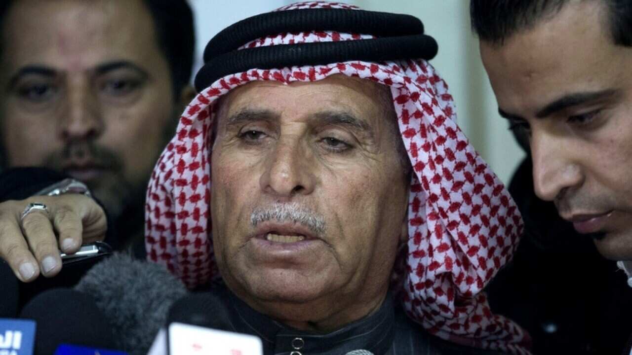 Safi al-Kaseasbeh, center, father of Jordanian pilot, Lt. Muath al-Kaseasbeh - AAP