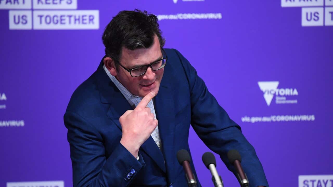 Victorian Premier Daniel Andrews addresses the media during a press conference in Melbourne, Wednesday, September 16, 2020. Victoria has recorded 42 new cases of coronavirus and 8 deaths in the past 24 hours. (AAP Image/James Ross) NO ARCHIVING