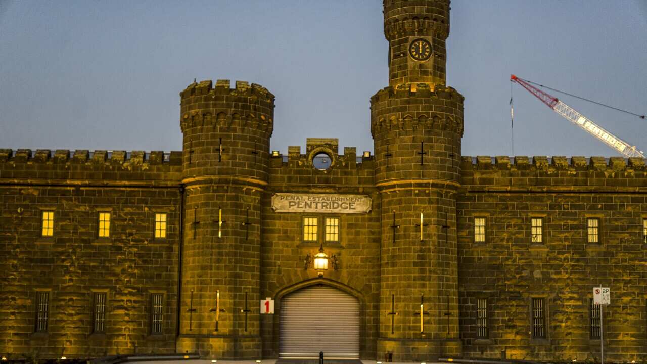"File:Pentridge Prison Front Gate 2020.jpg" by Michael J Fromholtz is licensed under CC BY-SA 4.0