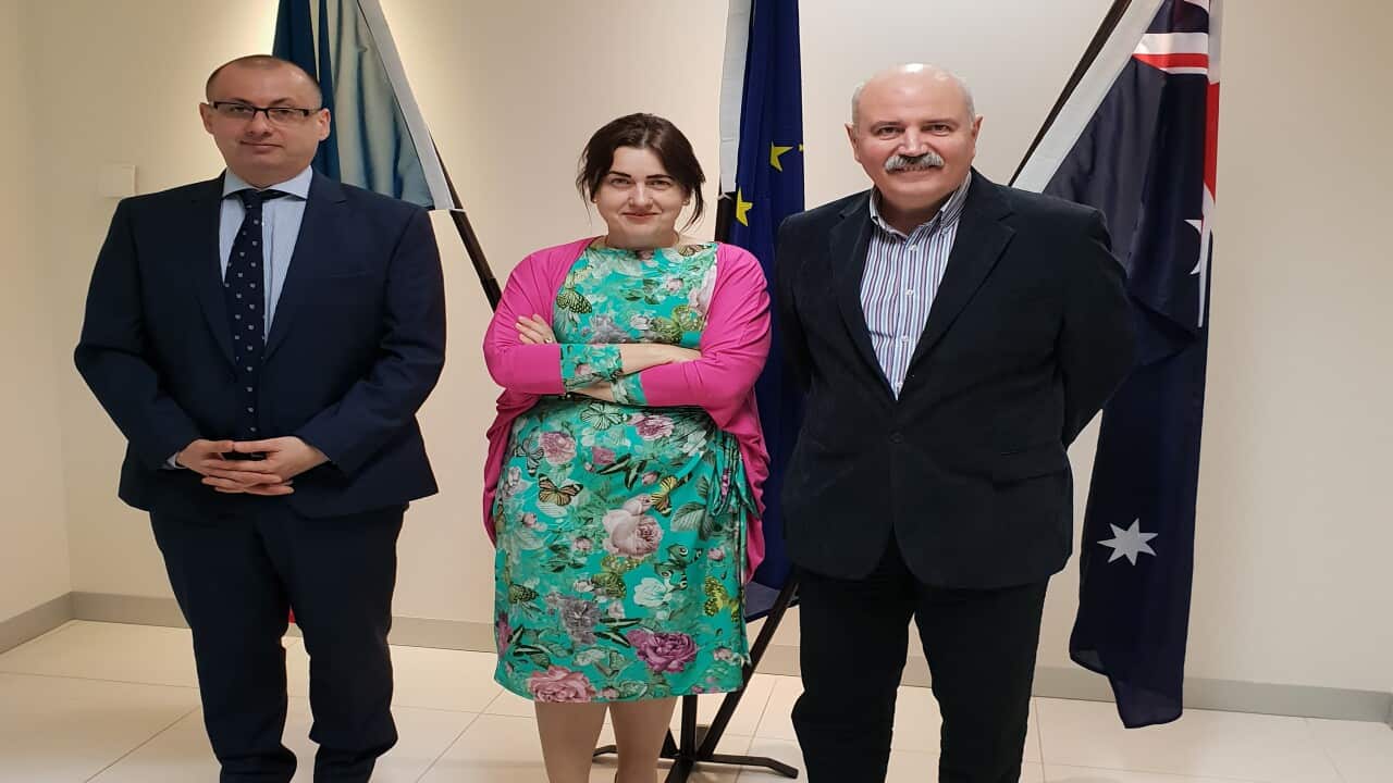 Consul Daniel Besliu, Ambassador Nineta Barbulescu and Carol Kalauz