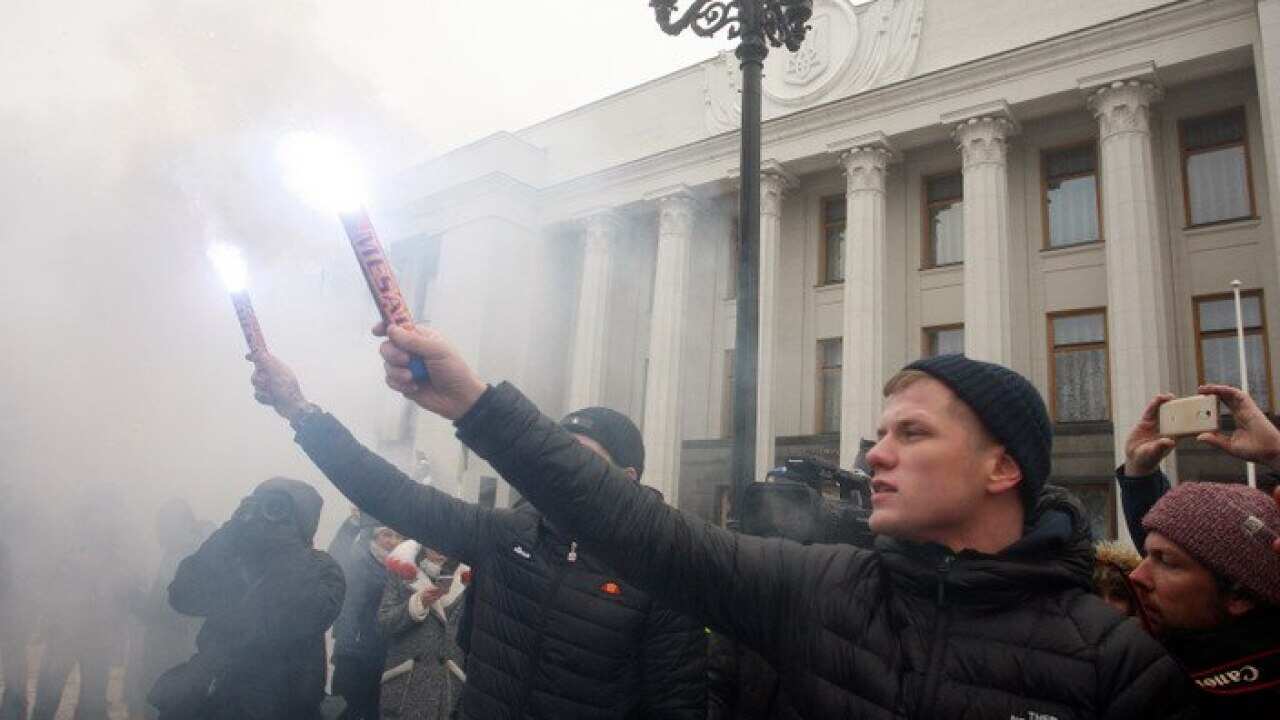 Ukrainian nationalists rally against Russia