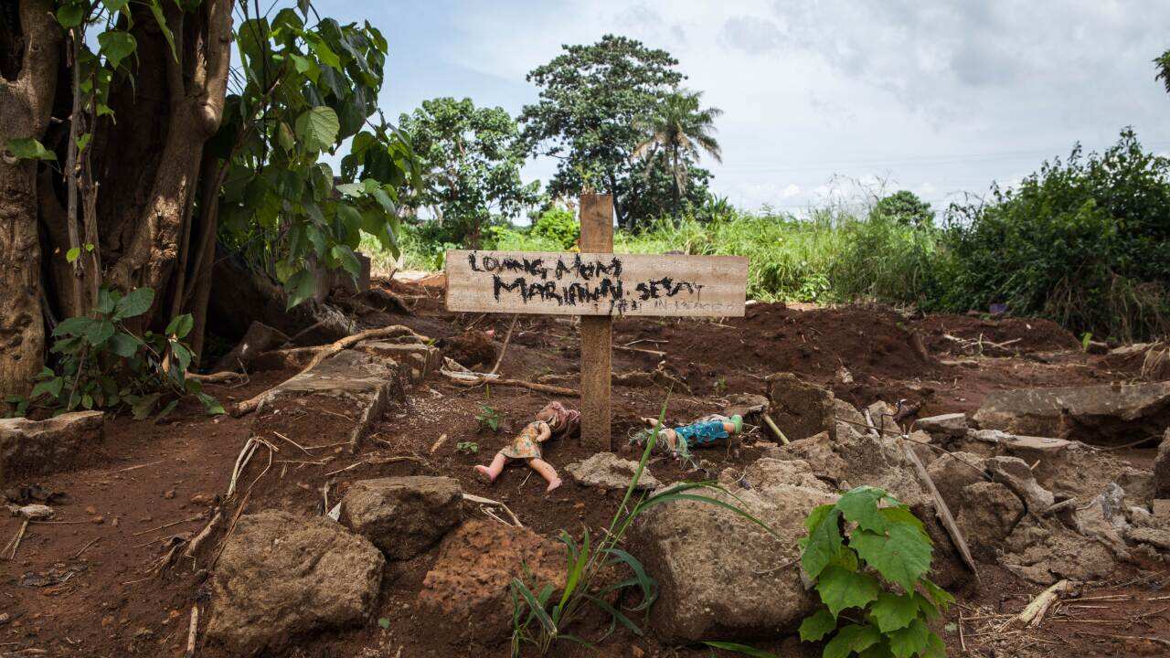 Ebola victim's grave in Freetown