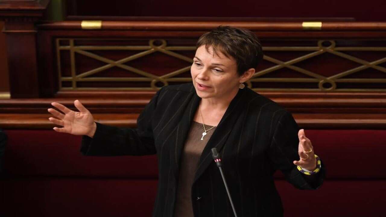 Jaala Pulford speaks during the assisted dying bill debate.