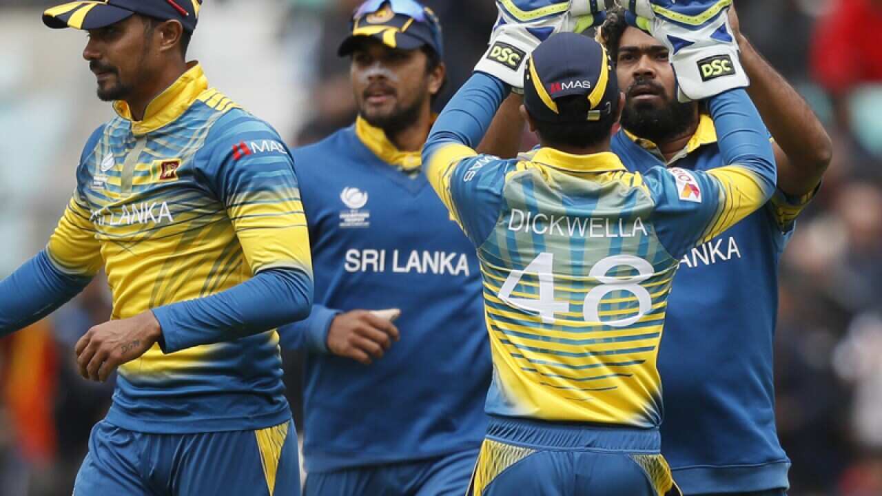Sri Lanka's players celebrate