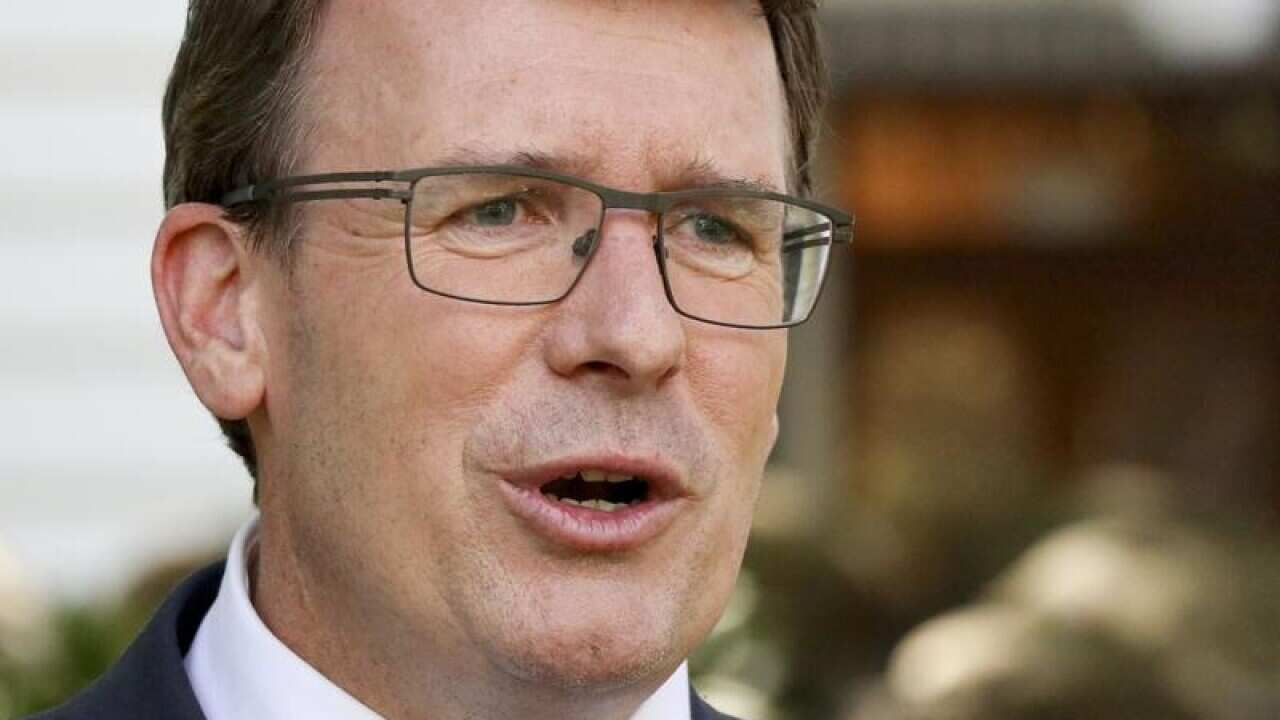 Minister for Human Services Alan Tudge speaks.