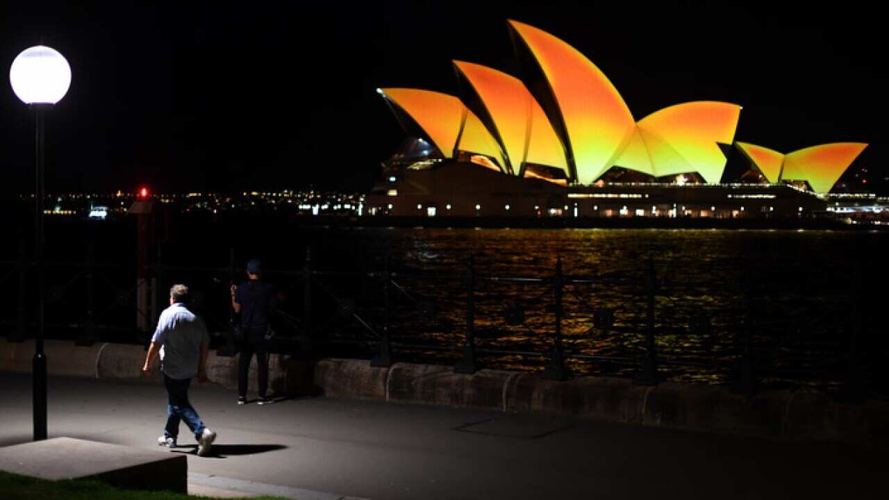 Opera House to mark Diwali Hindu festival in Sydney, Tuesday, October 17, 2017. (AAP Image/David Moir) NO ARCHIVING