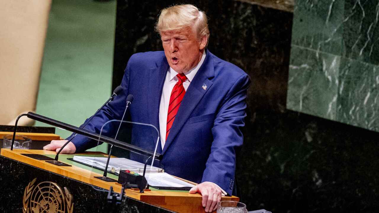 US President Donald Trump speaks at the 74th General Debate at the UN General Assembly