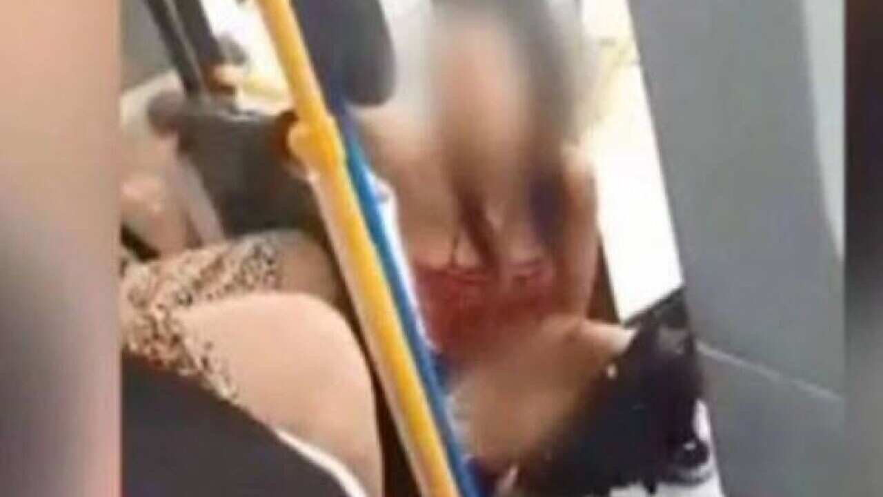 A woman pulls down her pants and urinates on an Auckland public bus.