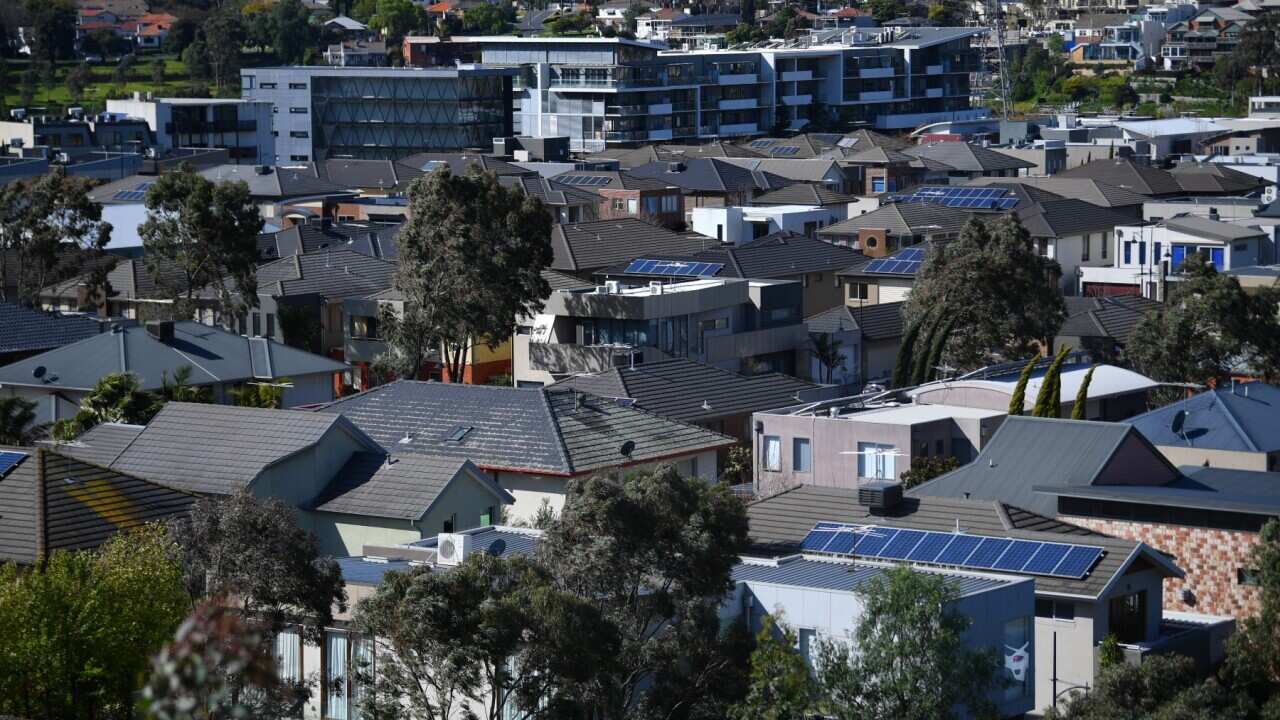 General view of house rooftops in Melbourne, Wednesday, September 2, 2020