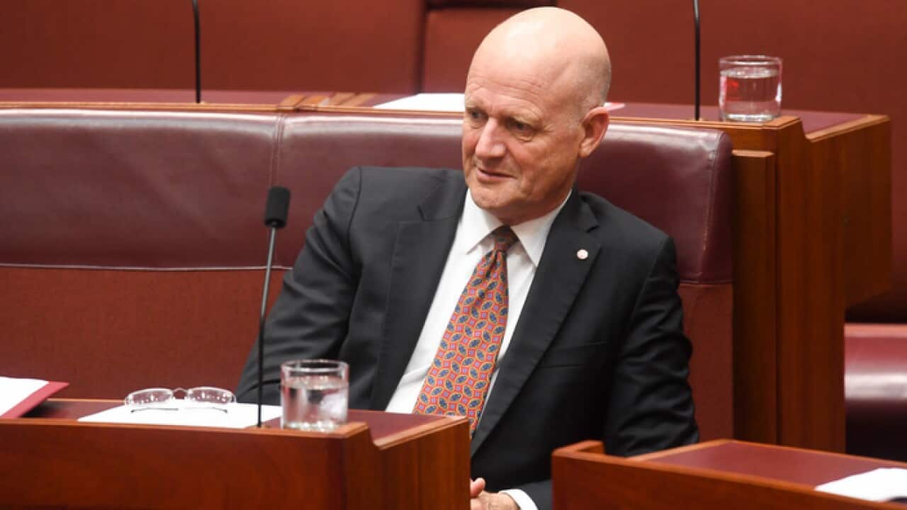 Independent Senator David Leyonhjelm during Senate Question Time