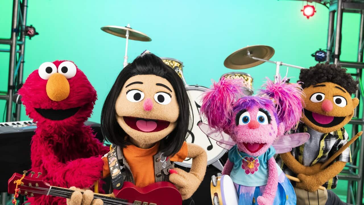 Ji-Young with the "Best Friends Band" - Elmo, Abby Cadabby, Tamir
