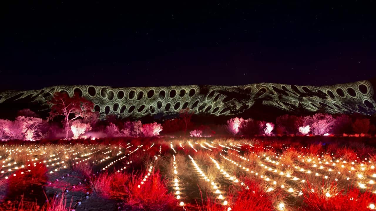 Bold colours light up Arrernte Country at Parrtjima Light Festival