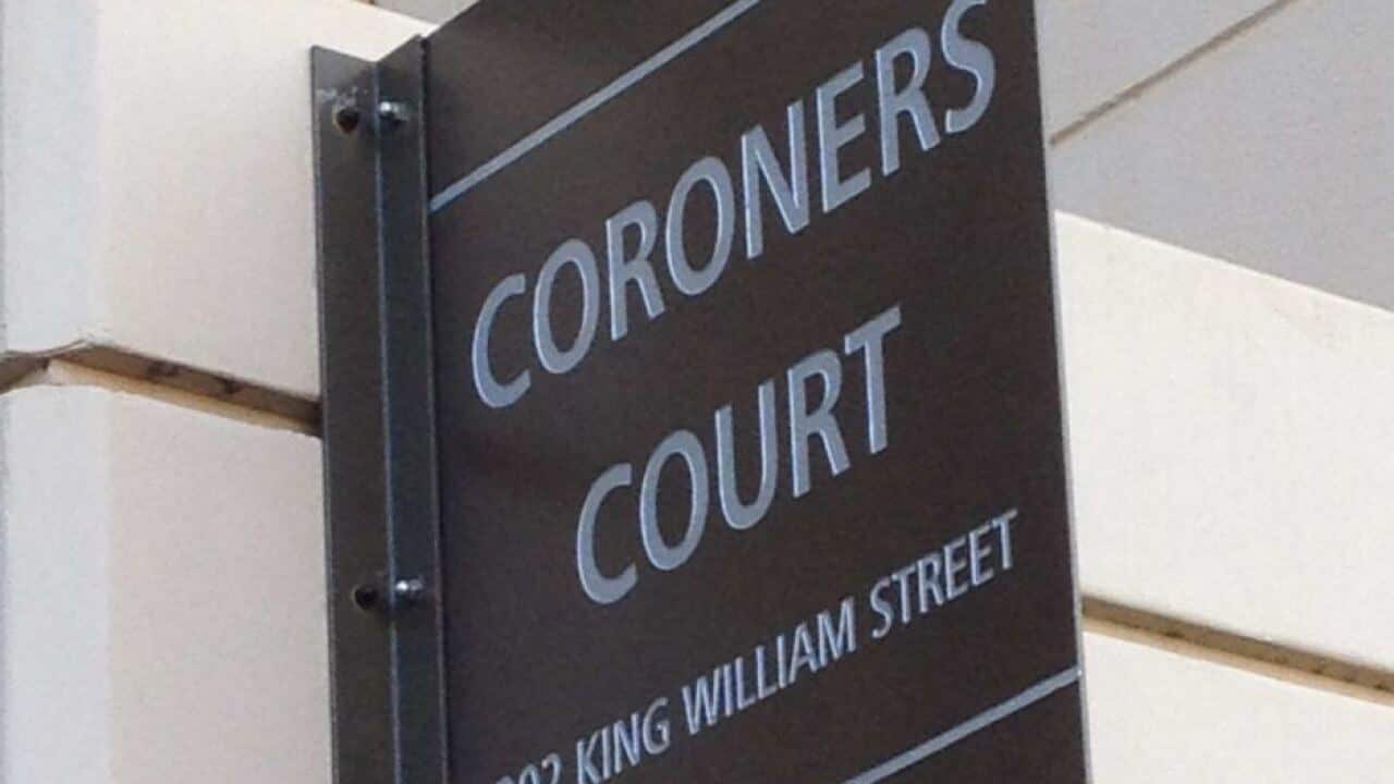 sign for the coroners court in Adelaide SA
