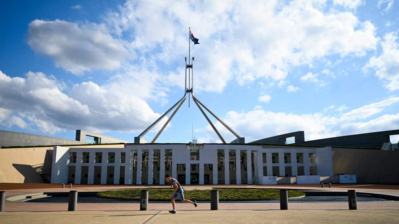 Parliament House is seen at the end of the last sitting week before the 2019/20 Budget, which will be delivered on April 2 in Canberra, Thursday, February 21, 2019. AAP Image/Lukas Coch) NO ARCHIVING