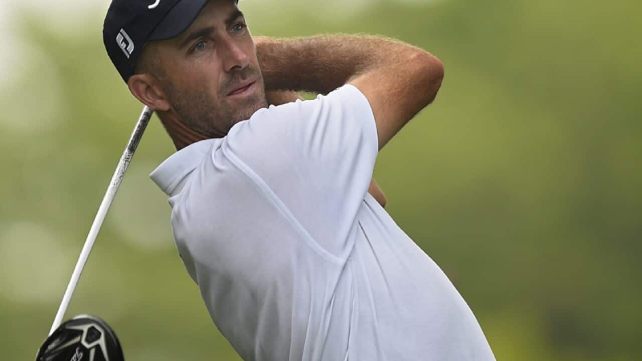 Geoff Ogilvy during tees off.