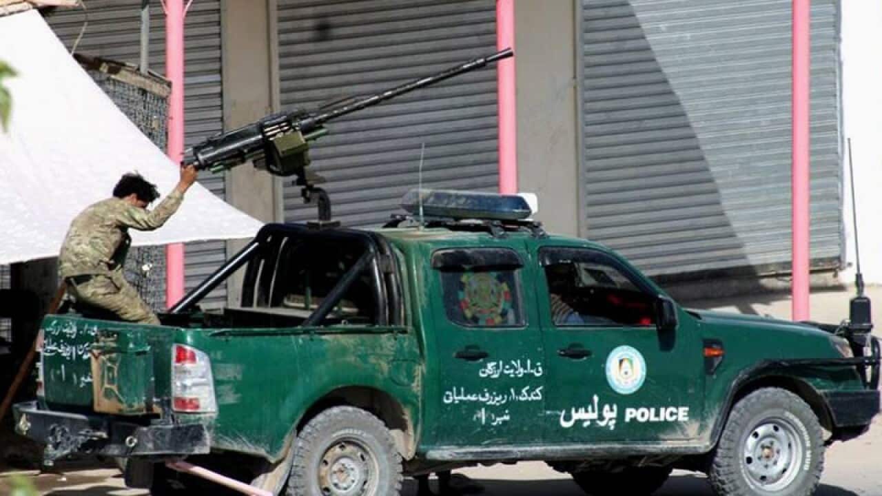 Afghan security forces in Tarin Kot district of Uruzgan province
