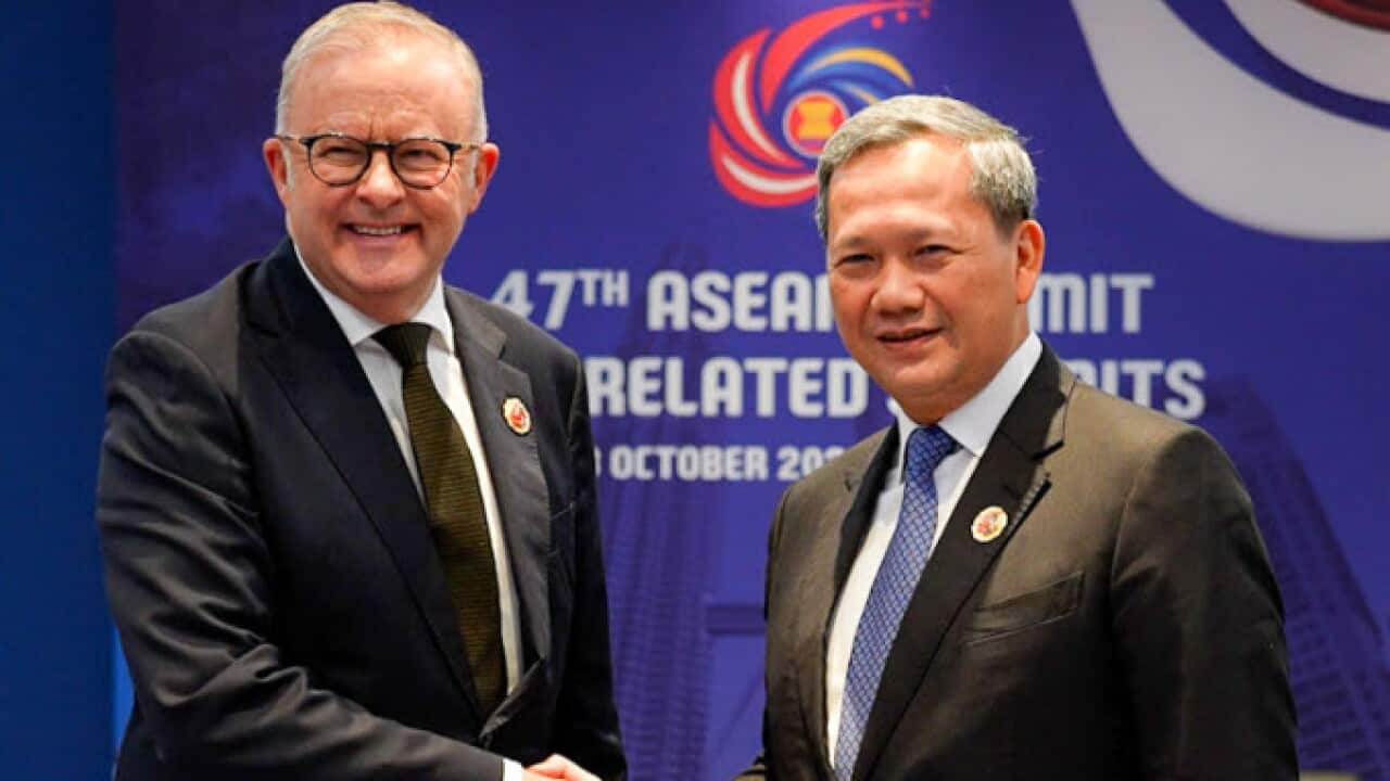 Prime Minister Anthony Albanese with Cambodian Prime Minister Hun Manet