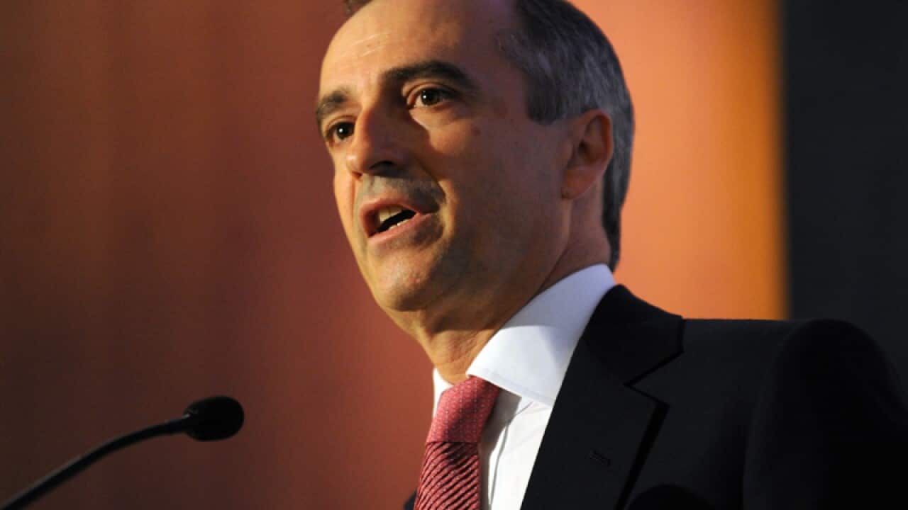 Virgin Australia boss John Borghetti addresses and audience