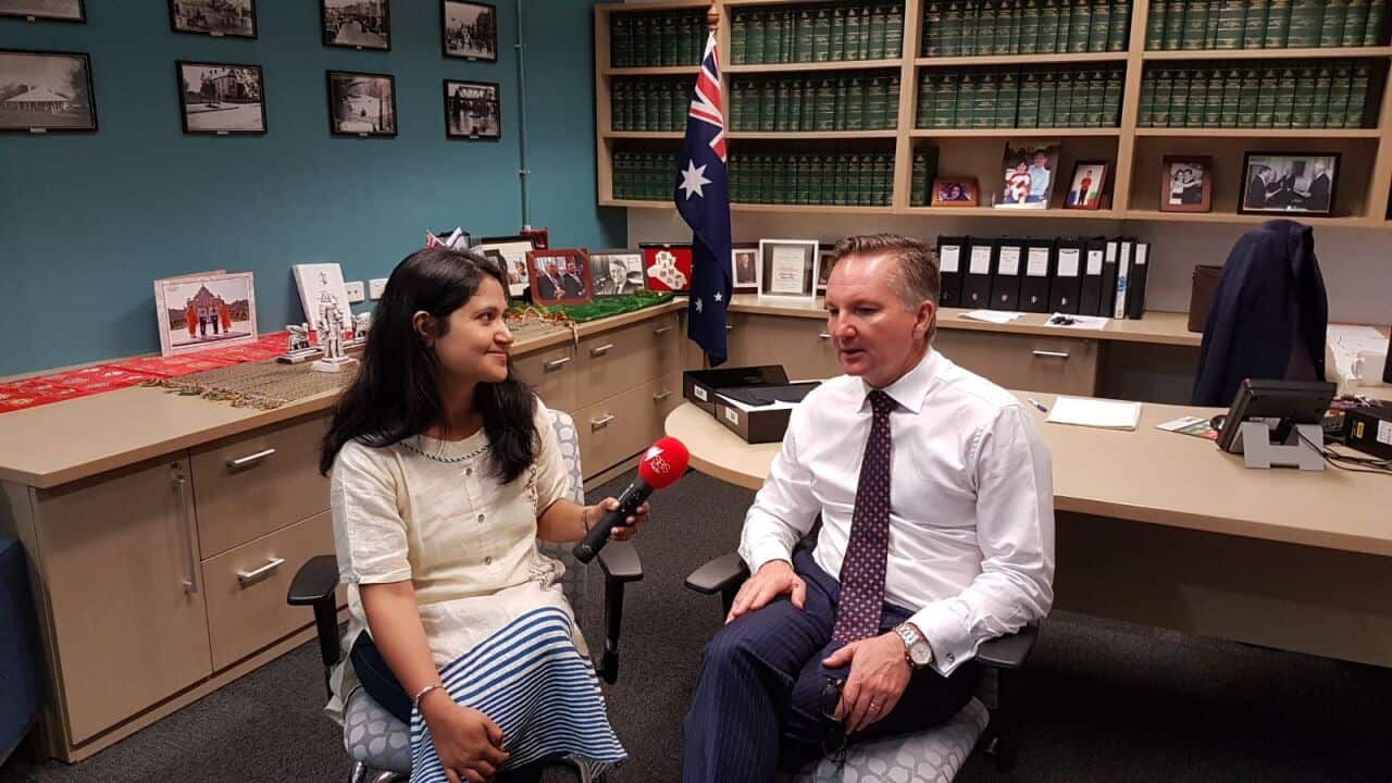 Harita Mehta with Chris Bowen