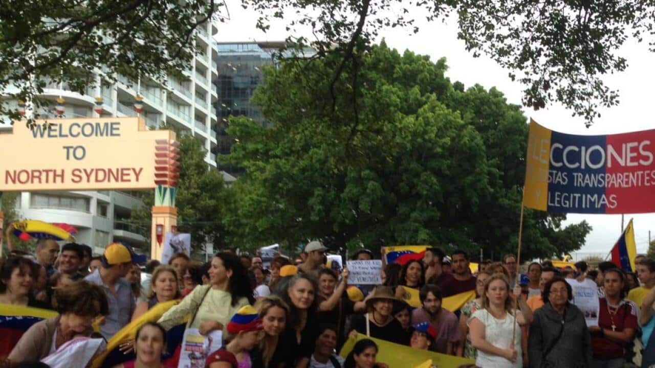 Marcha opositores venezolanos en Sídney