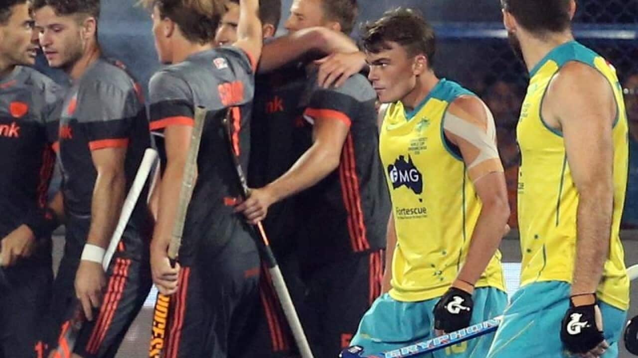 Australia hockey stars taking in the semi-final loss.
