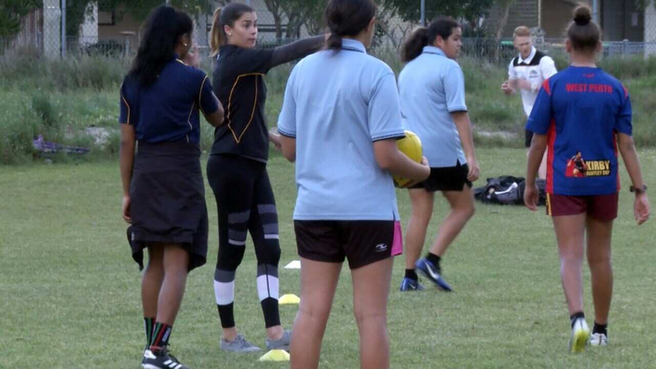 A training session for the girls in Balga, WA