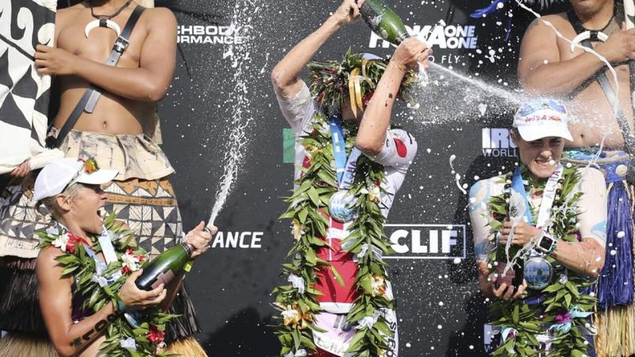 Australian Sarah Crowley on the podium