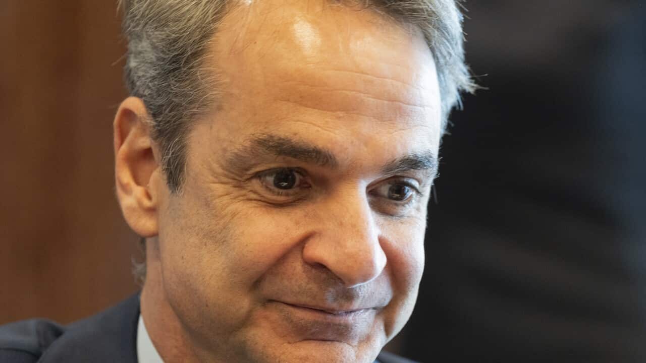 The Secretary-General meeting with Kyriakos Mitsotakis, Prime Minister of Greece