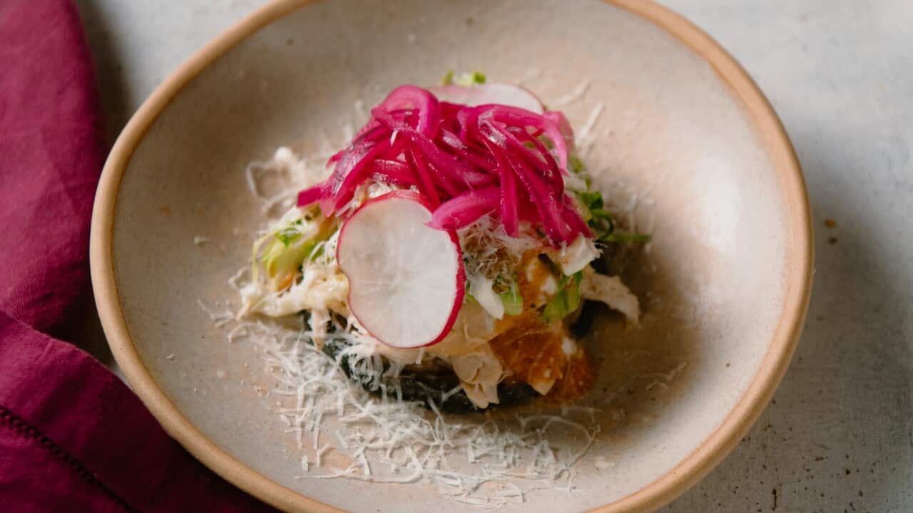 Shredded chicken sopes