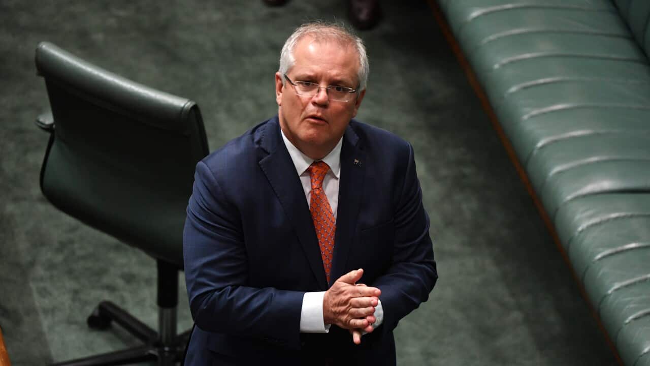 Prime Minister Scott Morrison during Question Time in the House of Representatives at Parliament House in Canberra, Thursday, June 11, 2020