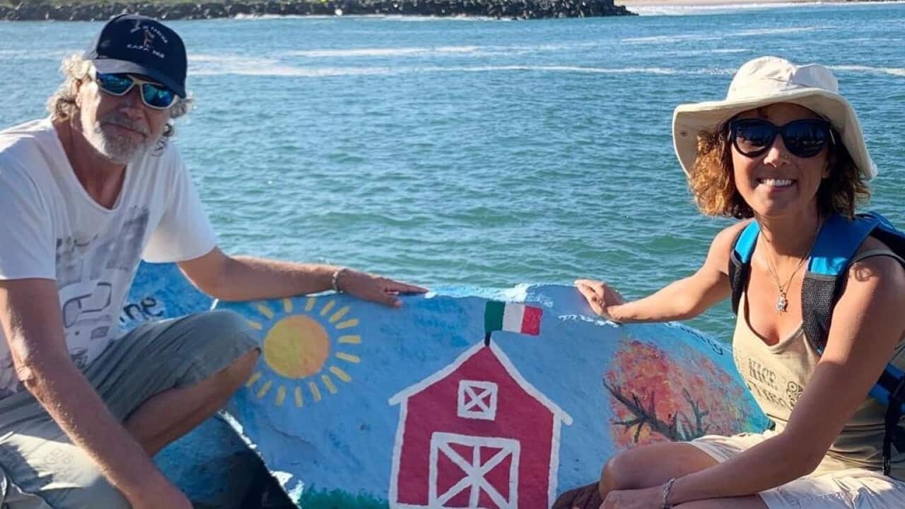 Marcella and her husband during their holiday