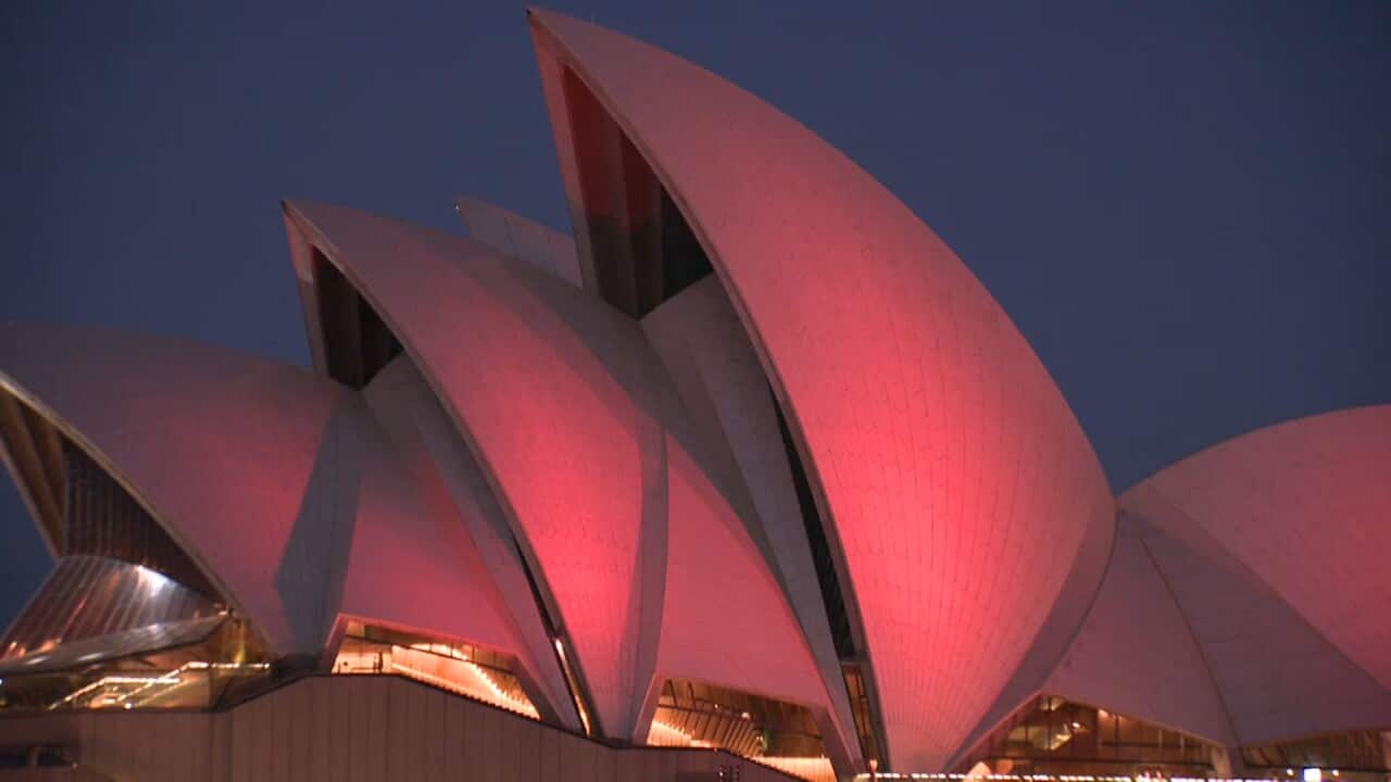 Sydney Opera House has illuminated red to celebrate the 50th anniversary of the Special Olympics