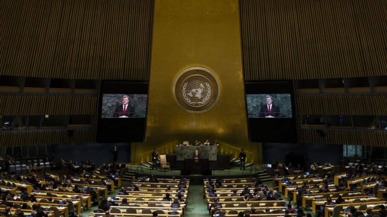 Ukrainian President Petro Poroshenko , the UN General Assembly.