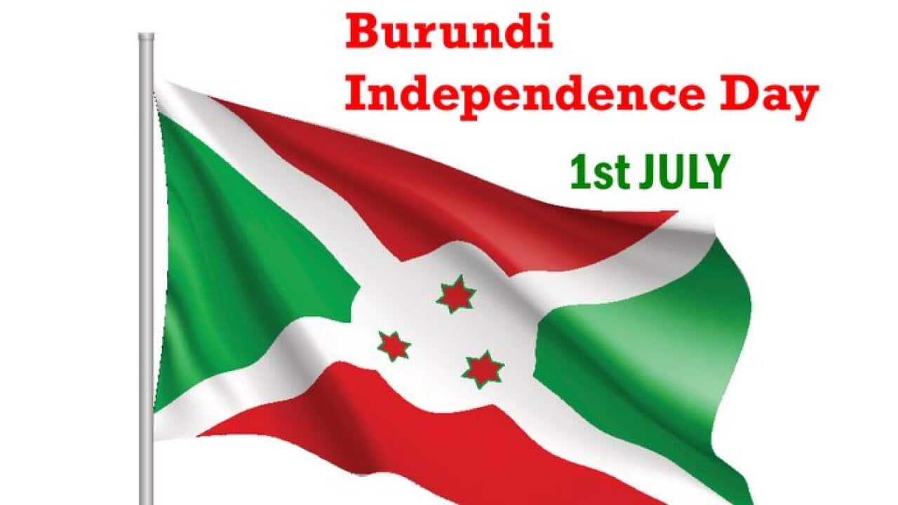 National flag Republic of Burundi.