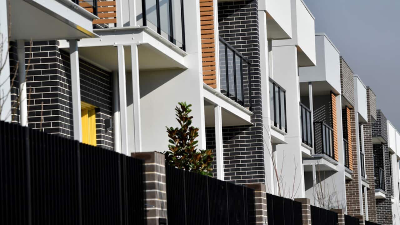 New residential properties seen in Blacktown, Sydney, Monday, Aug. 14, 2017. (AAP Image/Joel Carrett) NO ARCHIVING