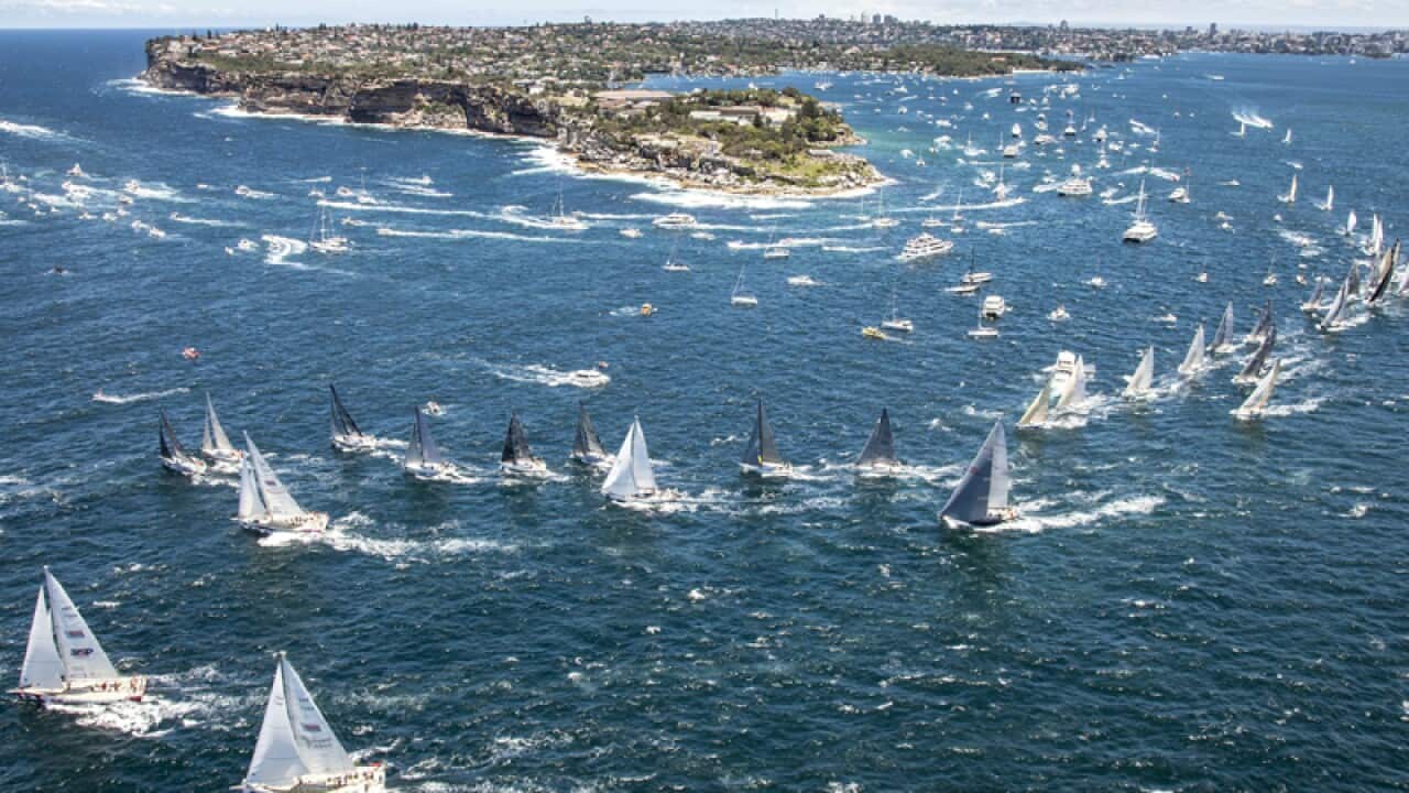 Last year's fleet leaving Sydney Harbour on Boxing Day