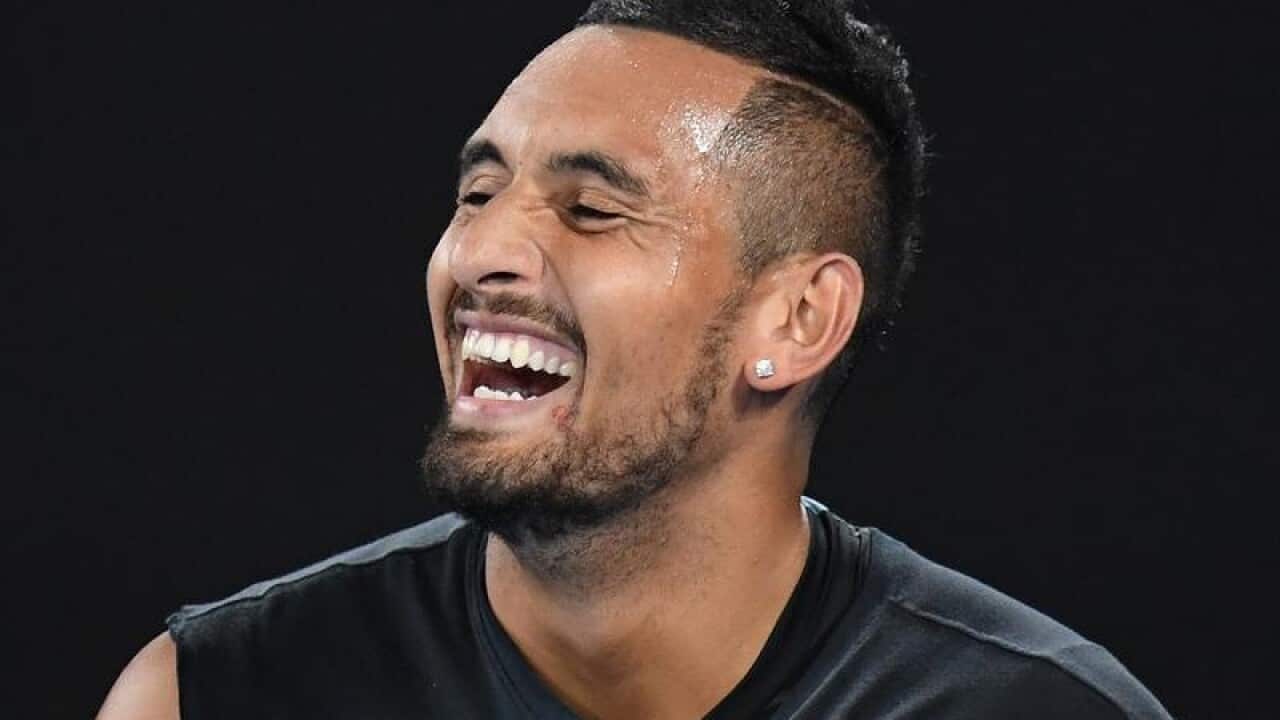 Nick Kyrgios of Australia practices for the Australian Open.