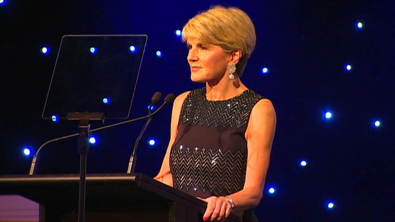 Foreign Minister Julie Bishop at the awards. 