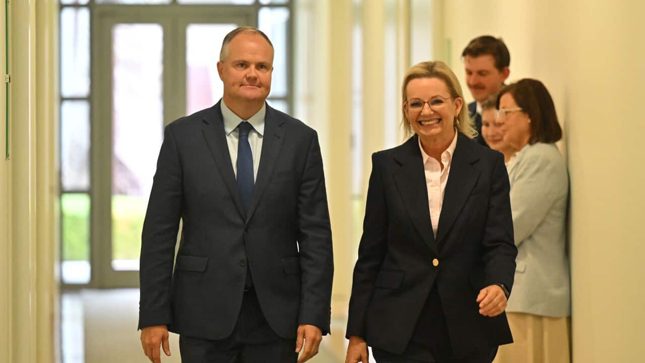 Sussan Ley, Leader of the Opposition and Deputy Leader of the Opposition Ted O'Brien (AAP)