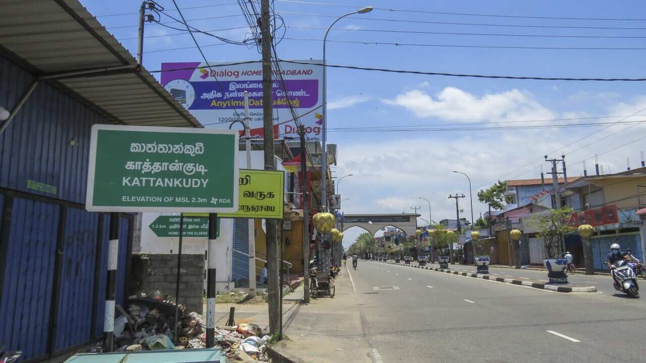 A street in Kattankudy, a Muslim-majority town in the eastern province of Sri Lanka