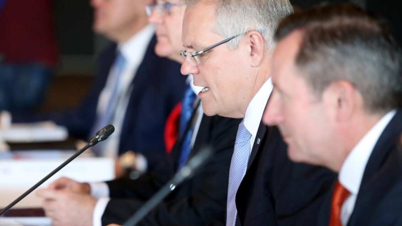 Prime Minister Scott Morrison at the COAG meeting in Adelaide.