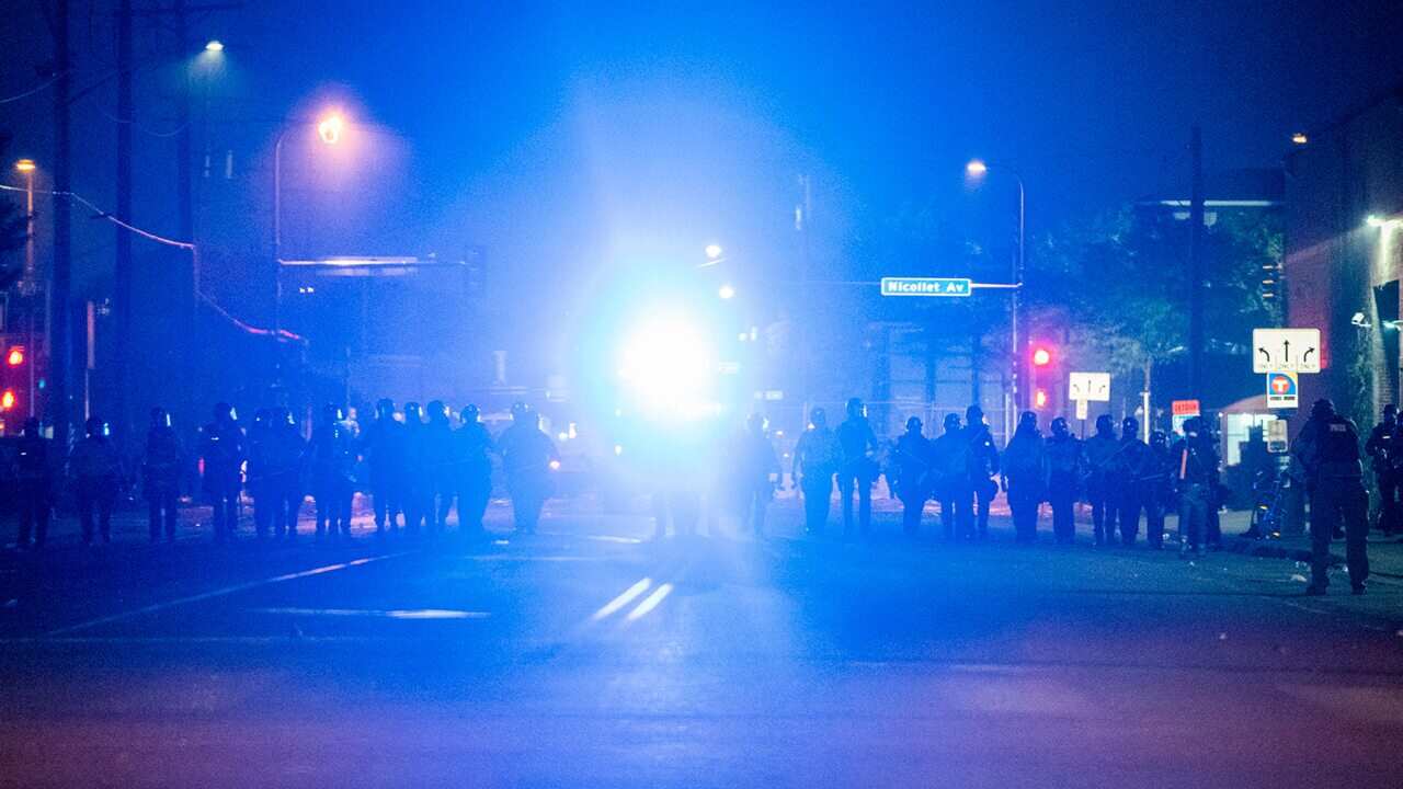 Minneapolis police on the streets on Saturday, May 30, 2020