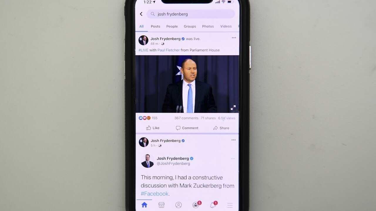 The facebook live video of Australian Treasurer Josh Frydenbergs press conference