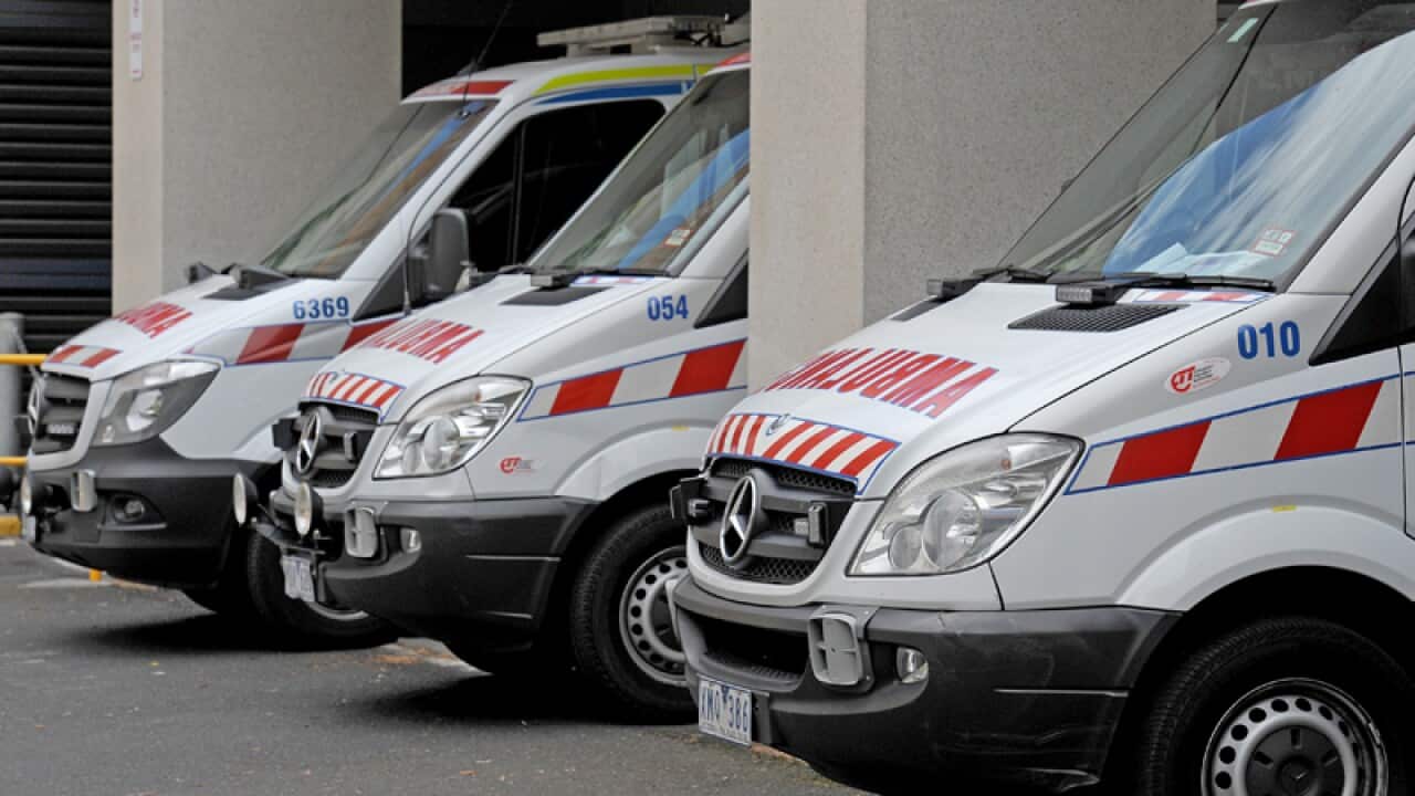 Ambulances outside a Victorian hospital