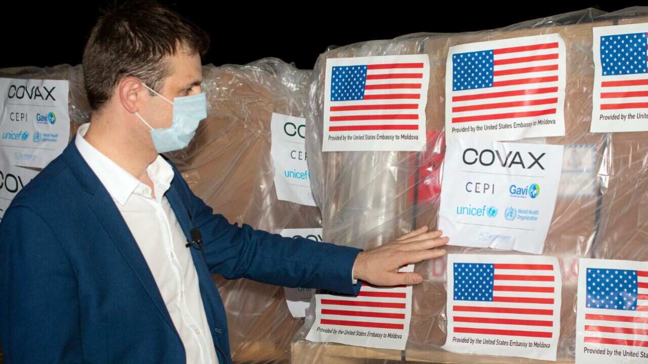 US Coronavirus vaccines aid through Covax (AAP Image - AP Photo - Nadejda Roscovanu)