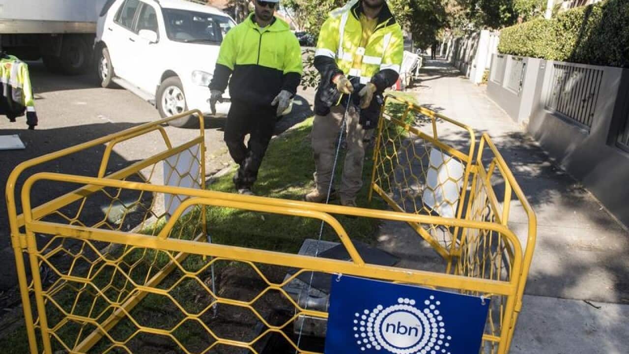 Contractors working with the rollout of the NBN
