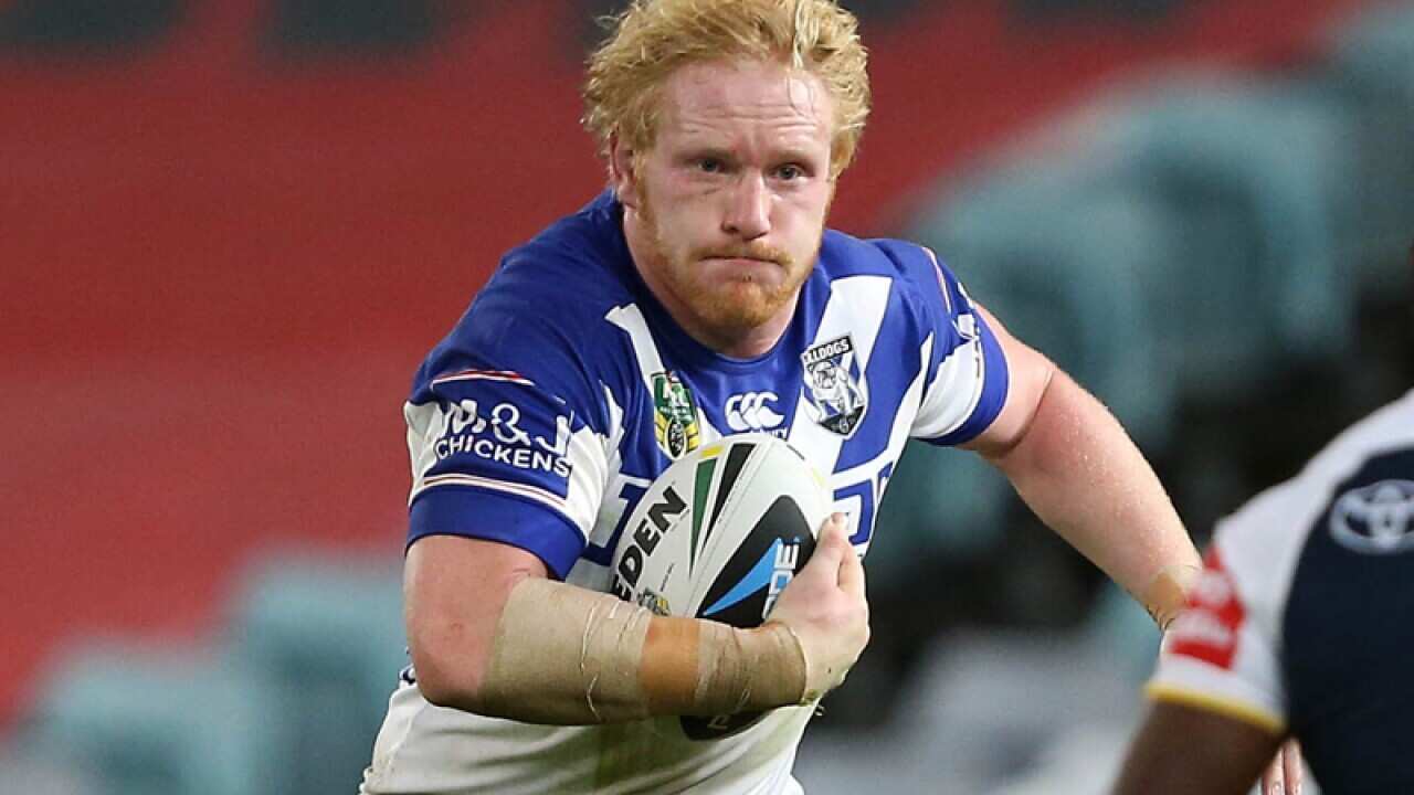 Bulldogs prop James Graham in action