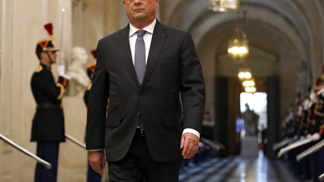 French President Francois Hollande at the Versailles castle